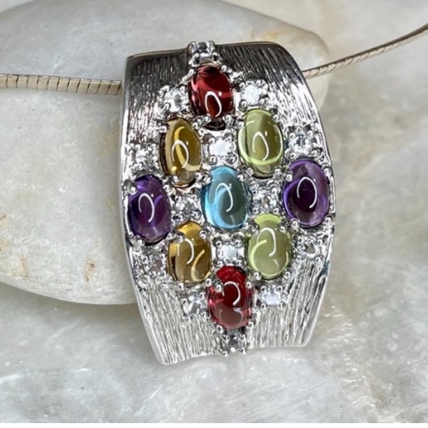 Authentic 925 Pendant With Authentic Gemstones